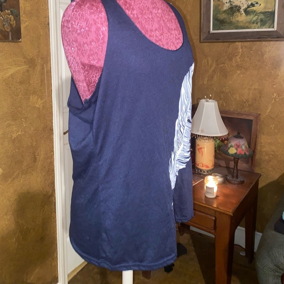 Extra Large Navy Tank with Feather - Picture 3 of 4